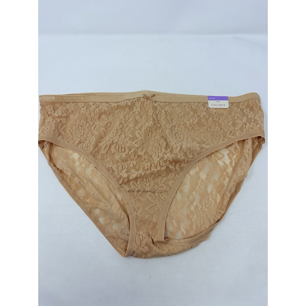 Cacique Lane Bryant Womens Size 18/20 Allover Lace Hipster Panty in Nude 1068